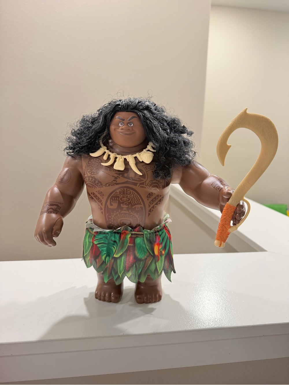 Maui Action Figure with Hook and Leaf Skirt